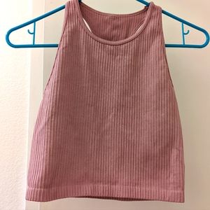 Cropped & Ribbed Vintage Pink. Small.